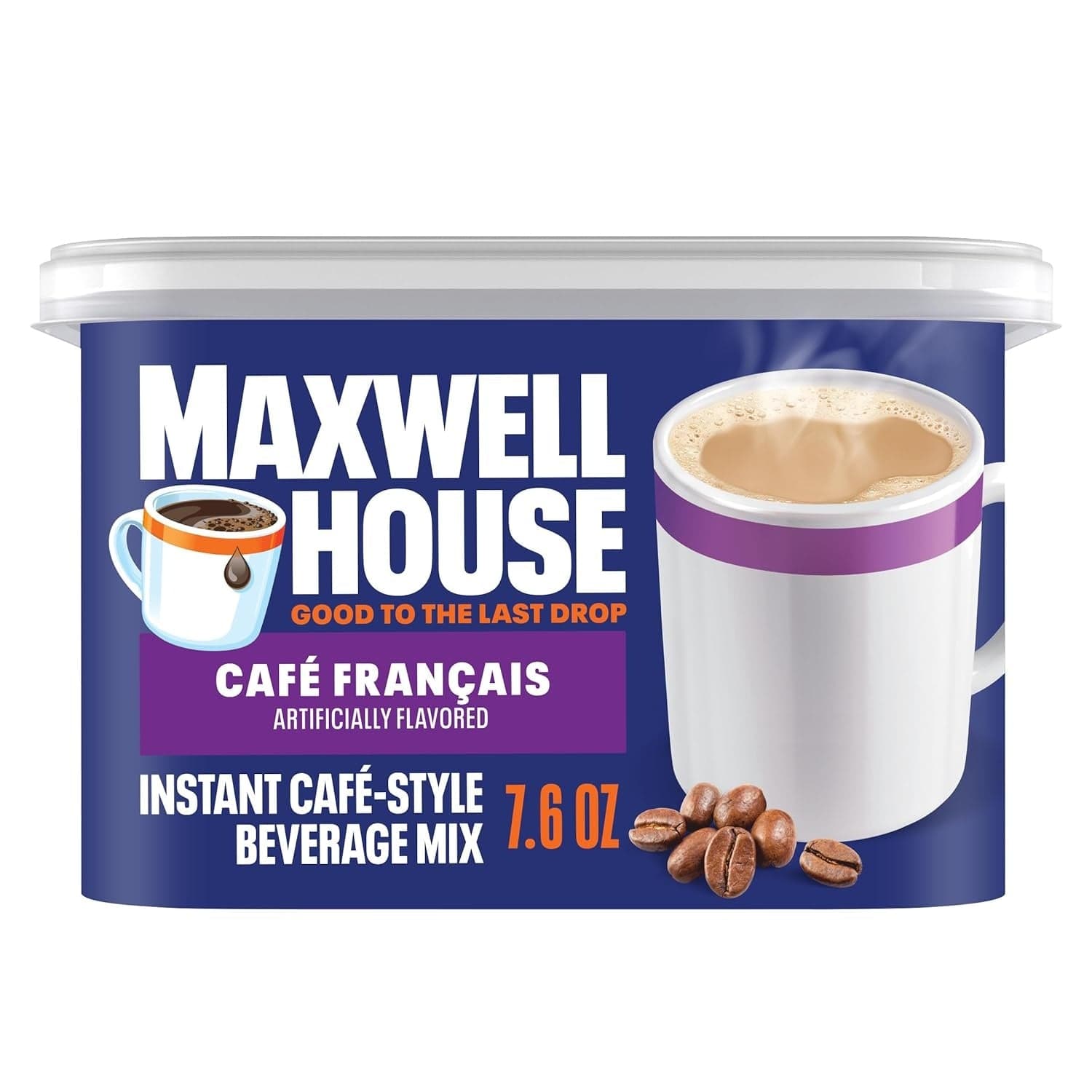 Maxwell House International Cafe Francais Cafe-Style Instant Beverage Mix, 7.6 oz Canister
