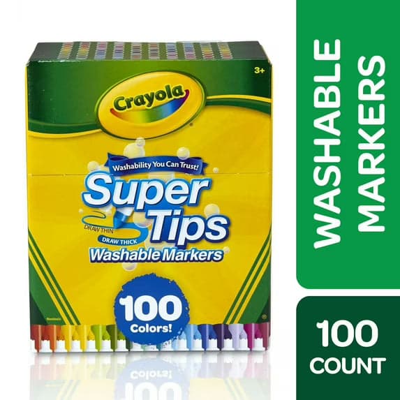 Crayola Super Tips Washable Markers, 100 Count