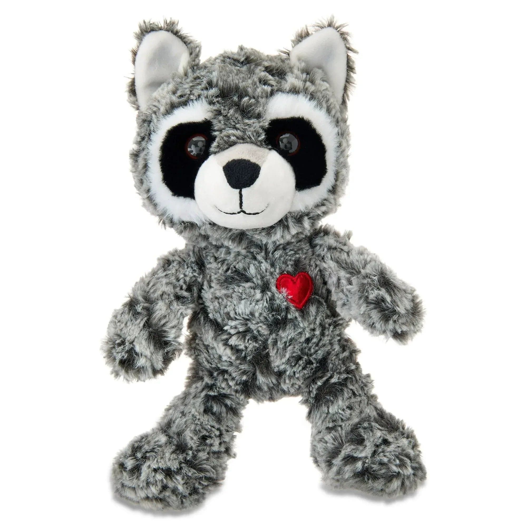 Way To Celebrate Valentine's Day Small Raccoon Plush, Gray and White, 12 in