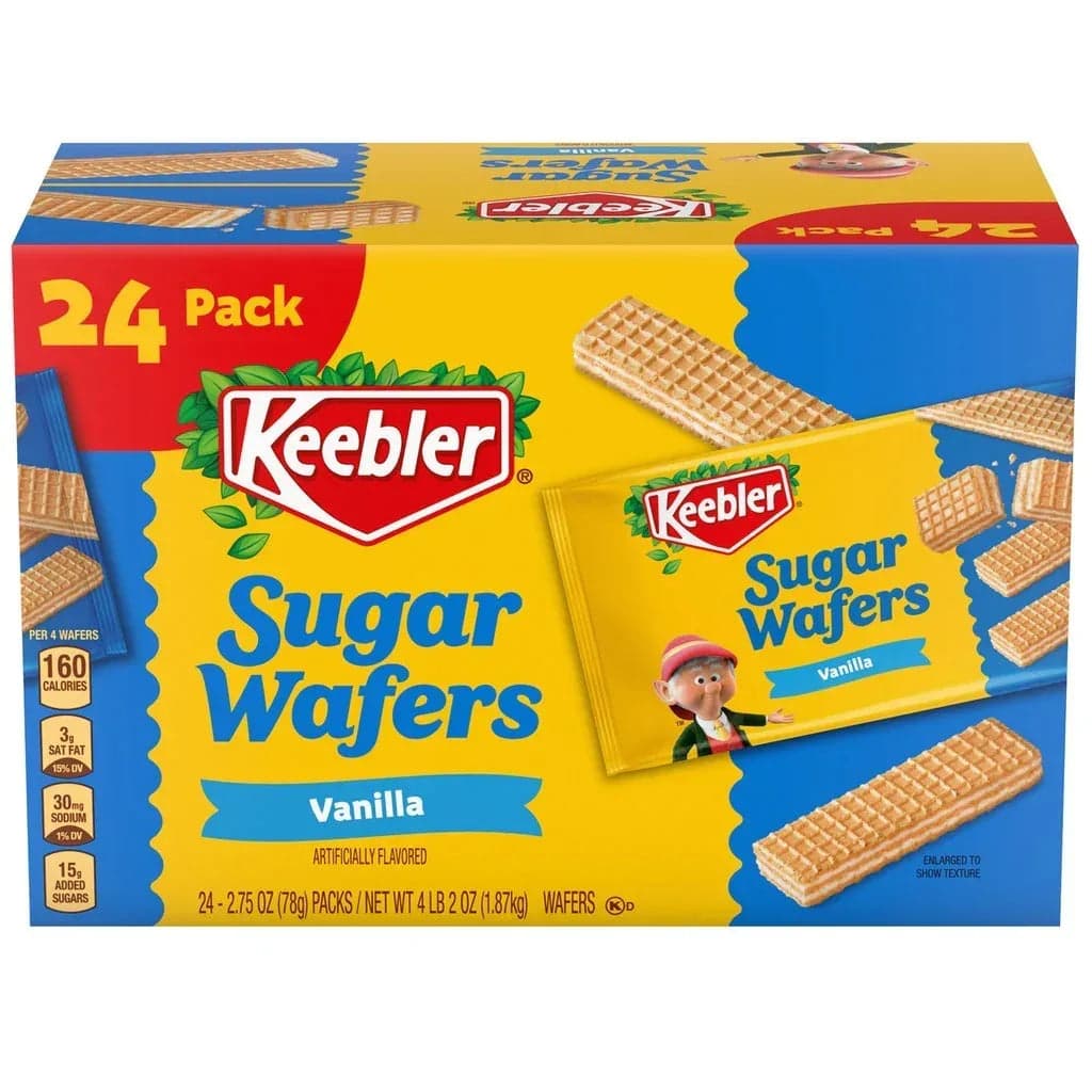 Keebler Sugar Wafers, Vanilla, 2.75 oz, 24-count