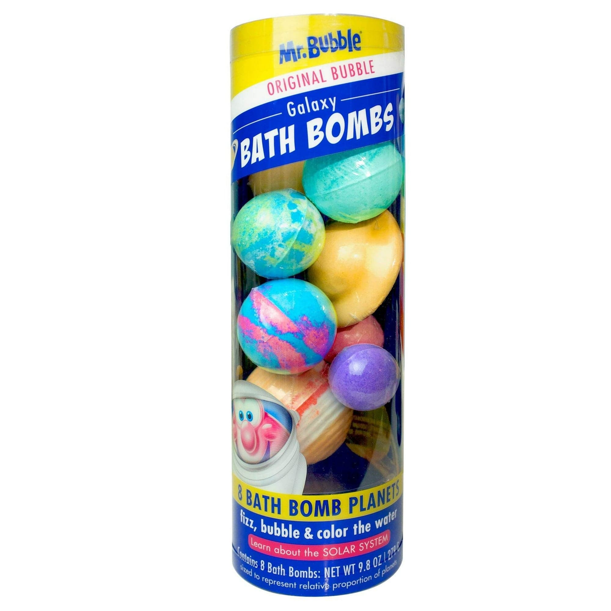 Mr. Bubble Galaxy Bath Bombs for Kids, Bubble Gum Scent, 8 Count