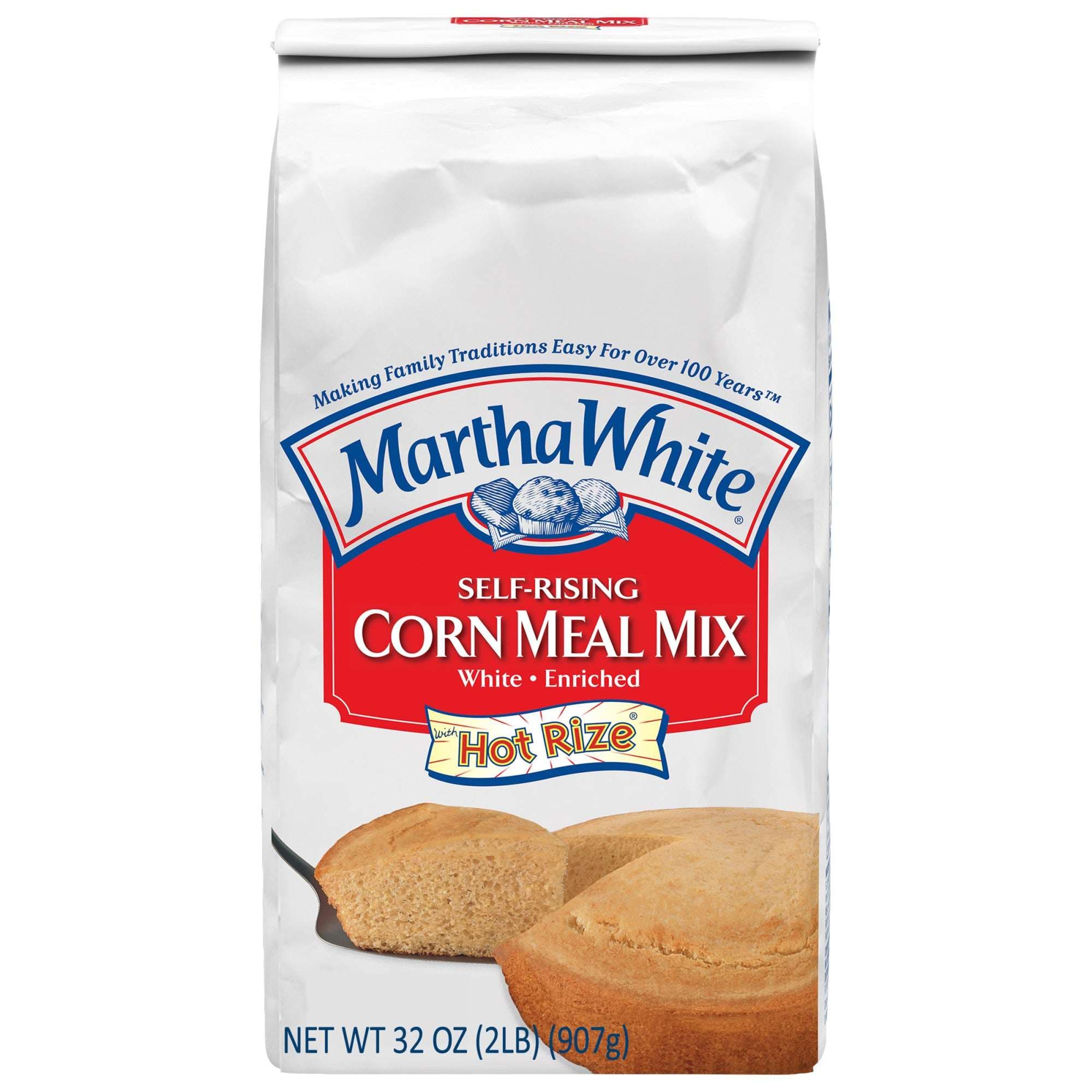 Martha White Self Rising Corn Meal Mix with Hot Rize, 2 lb Bag
