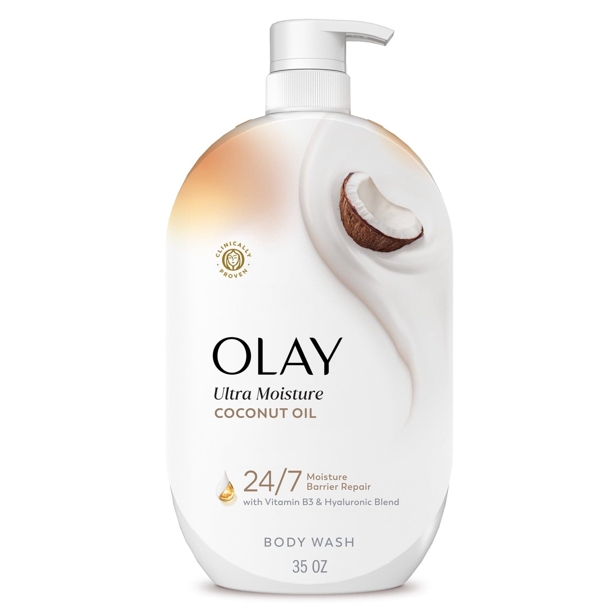 Olay Ultra Moisture Body Wash with Coconut Oil, Vitamin B3 and Hyaluronic Blend, 35 oz