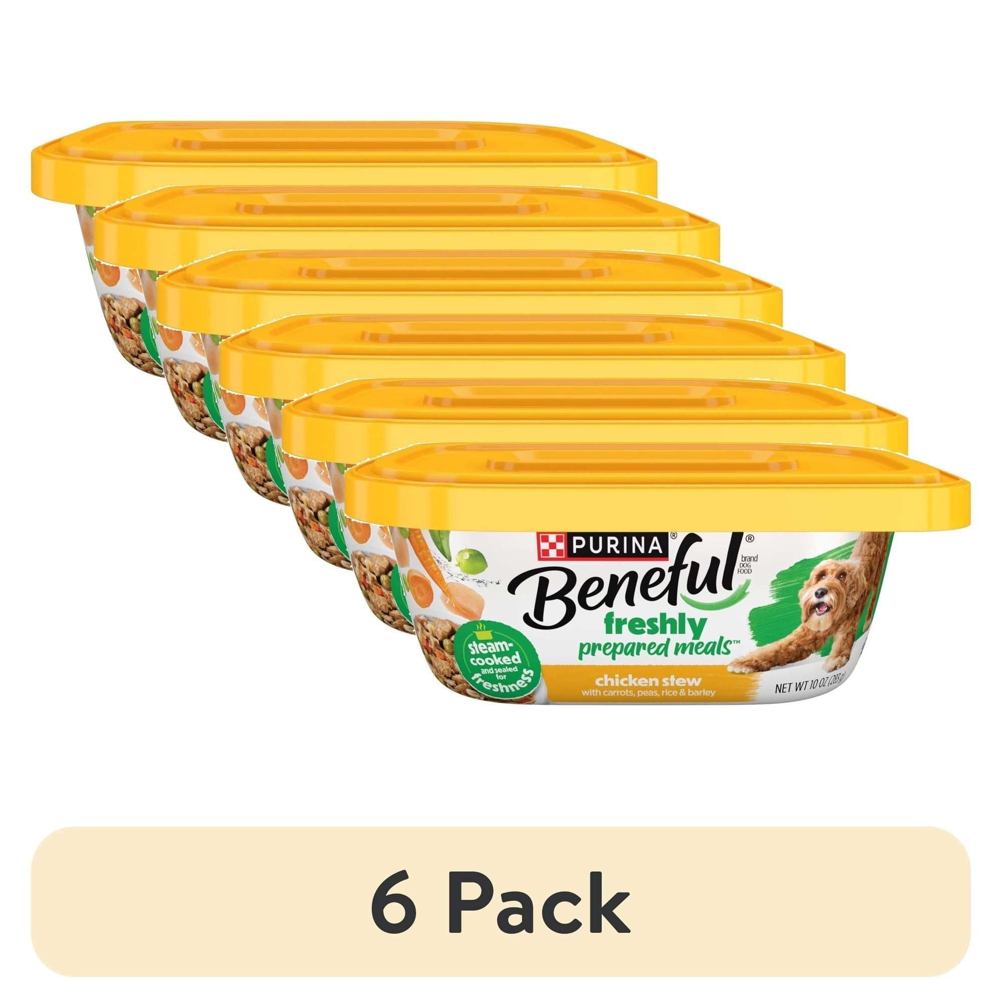 (6 Pack) Purina Beneful Freshly Prepared Meals High Protein Wet Dog Food, Chicken Stew, 10 oz Tub