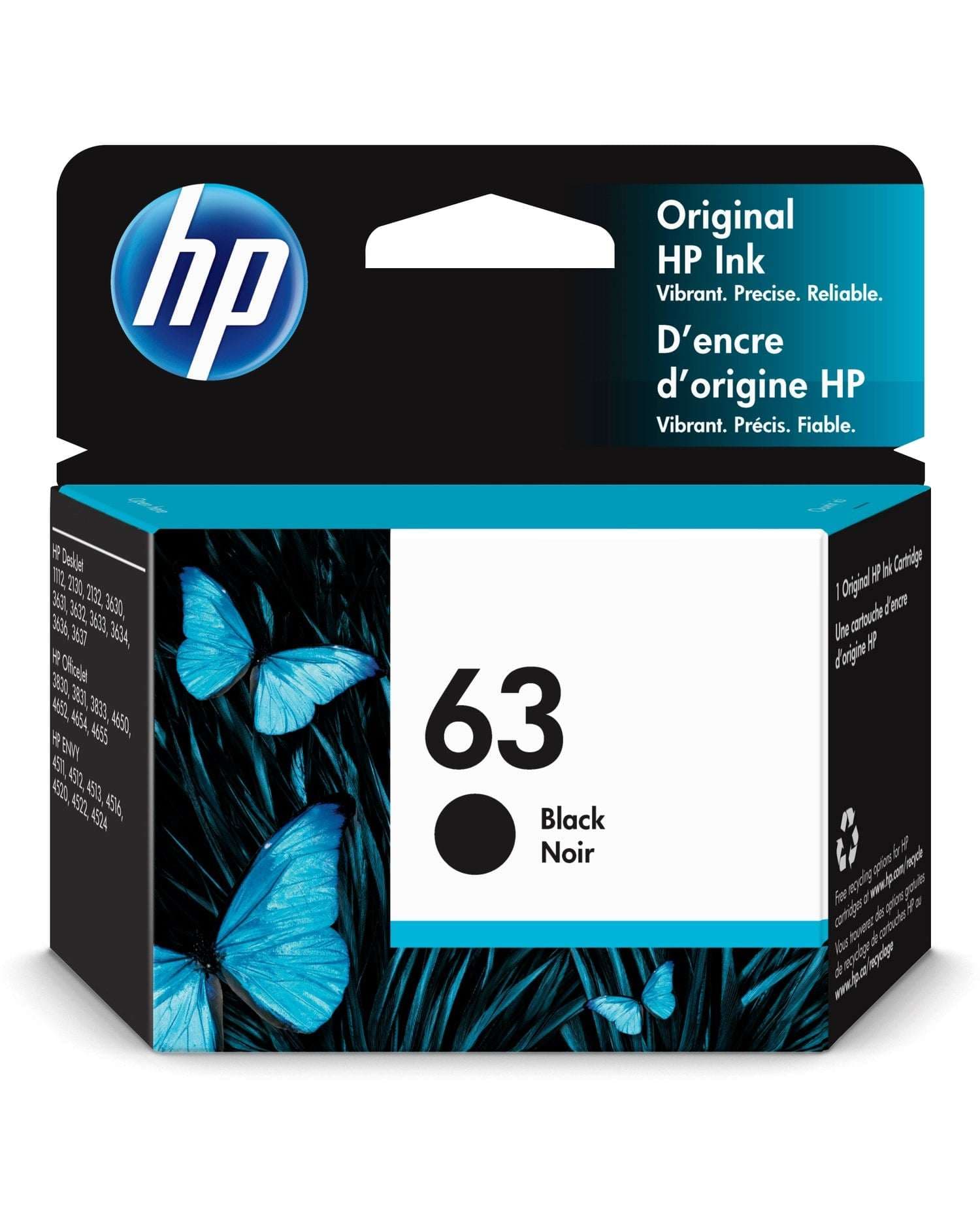HP 63 Black Original Ink Cartridge (F6U62AN)