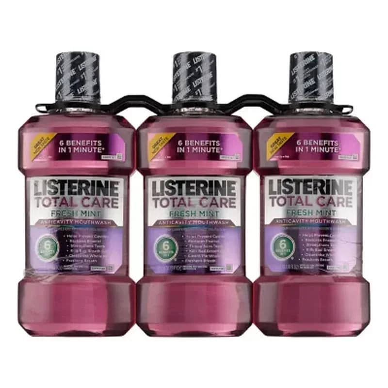 Listerine Total Care Mouthwash, Fresh Mint (33.8 Fl. Oz., 3 Pk.)