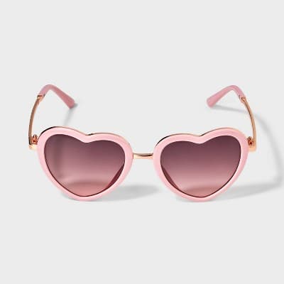 Girls' Heart Aviator Sunglasses - Cat & Jack Light Pink