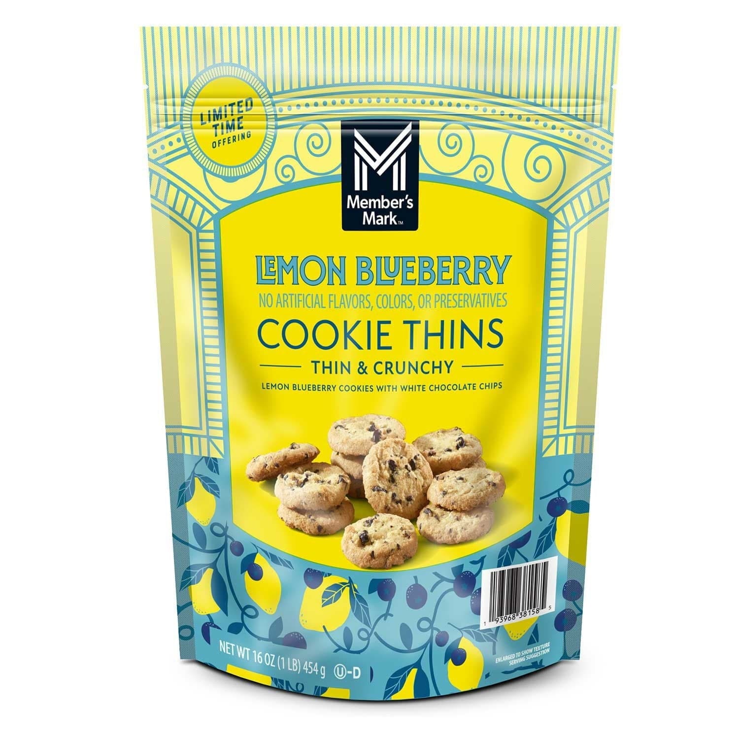 Member's Mark Lemon Blueberry Cookie Thins, 16 oz.