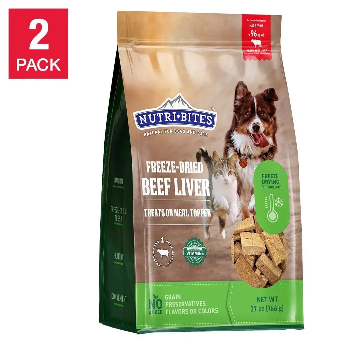Canature NutriBites Freeze Dried Beef Liver Dog and Cat Treat, 27 oz