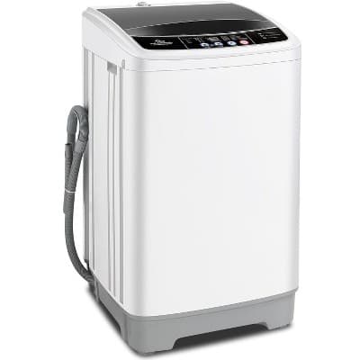 BATHWA 17.8Lbs Portable Washing Machine, 2.4Cu.ft Compact Full-Automatic Washer Machine, LED Display, 10 Programs 8 Water Levels for Apt, Dorms, RV