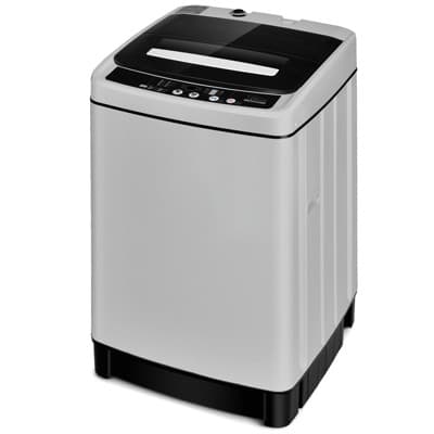 Costway Full-Automatic Washing Machine 1.5 Cu.Ft 11 LBS Spin Dryer Gray