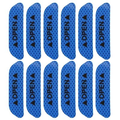 Unique Bargains Car Door Open Sign Reflective Stickers 12 Pcs Silver Tone