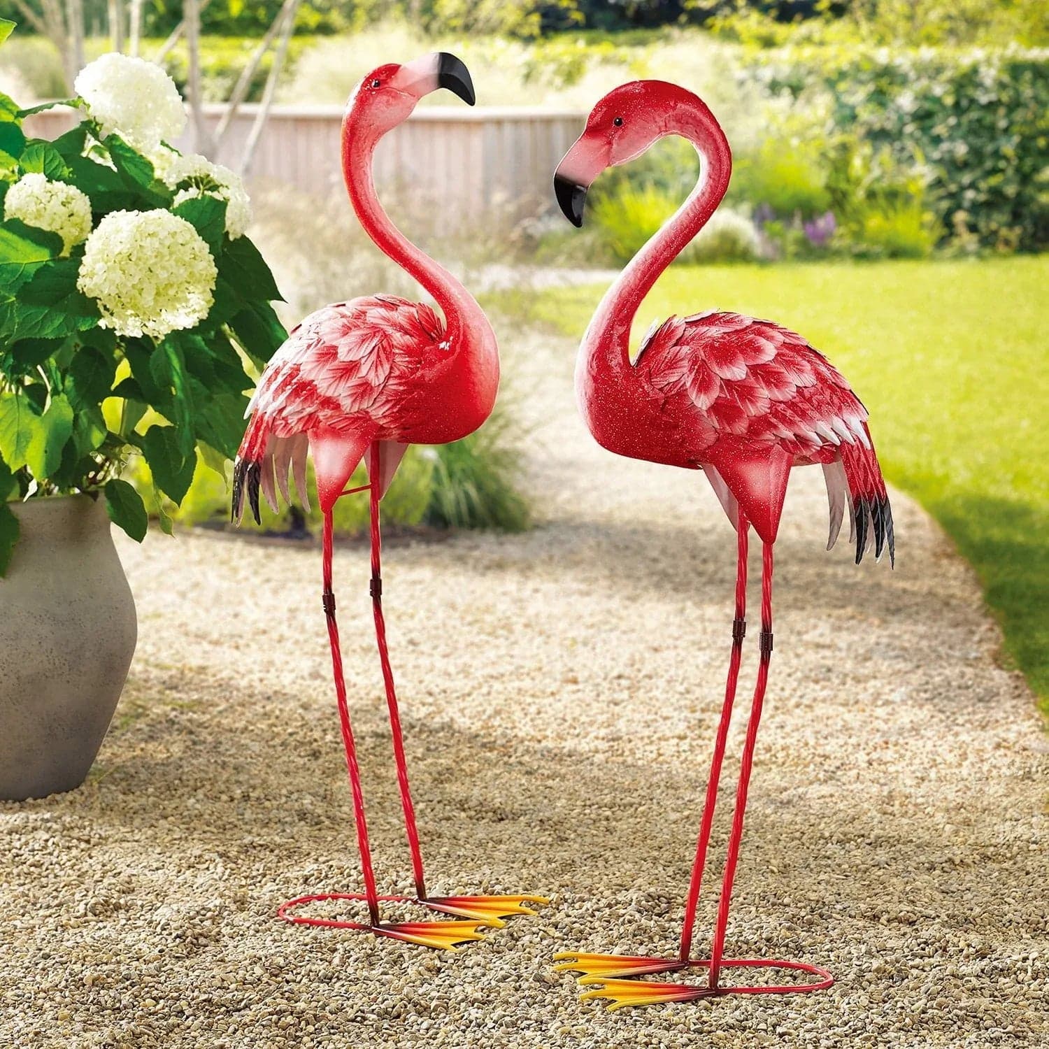 Member's Mark Metal Flamingo Statues, Set of 2