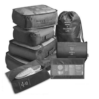 MPM 8 PC Packing Cube Luggage Organizers Set, Travel Packing Bags, Suitcase Bag Set