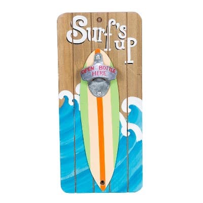 Beachcombers Surf's Up Bottle Open Coastal Wall Hanging Plaque Sign