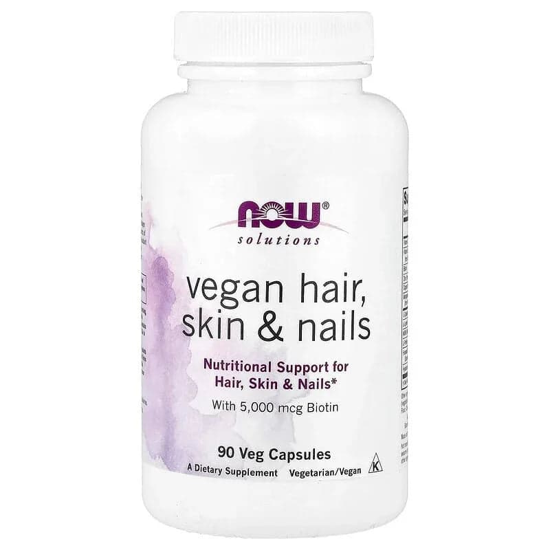 NOW Foods Solutions Vegan Hair, Skin & Nails, 90 Veg Capsules