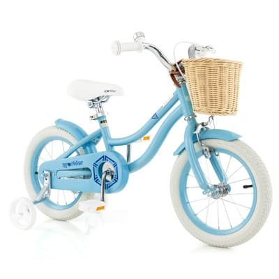 Costway 14" Kid's Bike with Training Wheels Adjustable Handlebar Seat Handbrake Pink