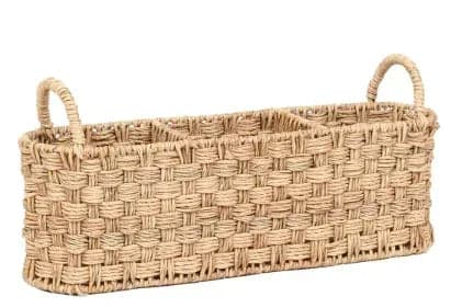 Better Homes & Gardens Beige Oval Rattan Caddy