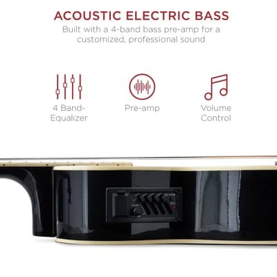 Best Choice Products 22-Fret Full Size Acoustic Electric Bass Guitar w/ 4-Band Equalizer, Truss Rod, Padded Gig Bag - Blue