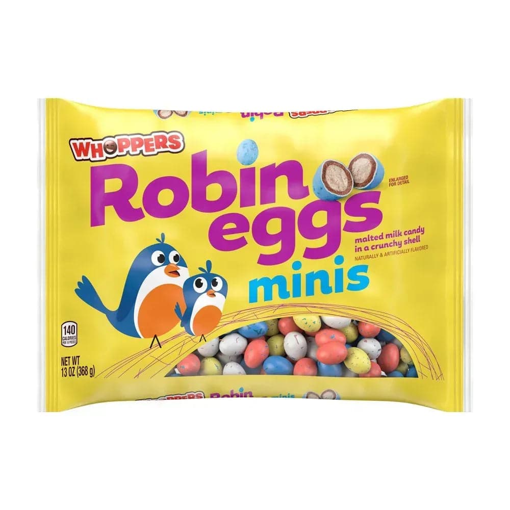 Whoppers Robin Eggs Minis Malted Milk Balls Easter Candy, 13 oz Bag