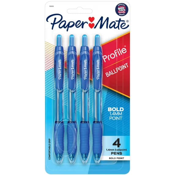 Paper Mate Profile Retractable Ballpoint Pen, Bold Point (1.4 mm), Blue