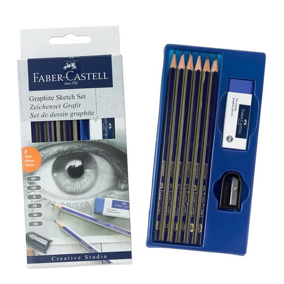 Faber-Castell Graphite Sketch Set, Sketching Pencil Set for Adults and Beginners