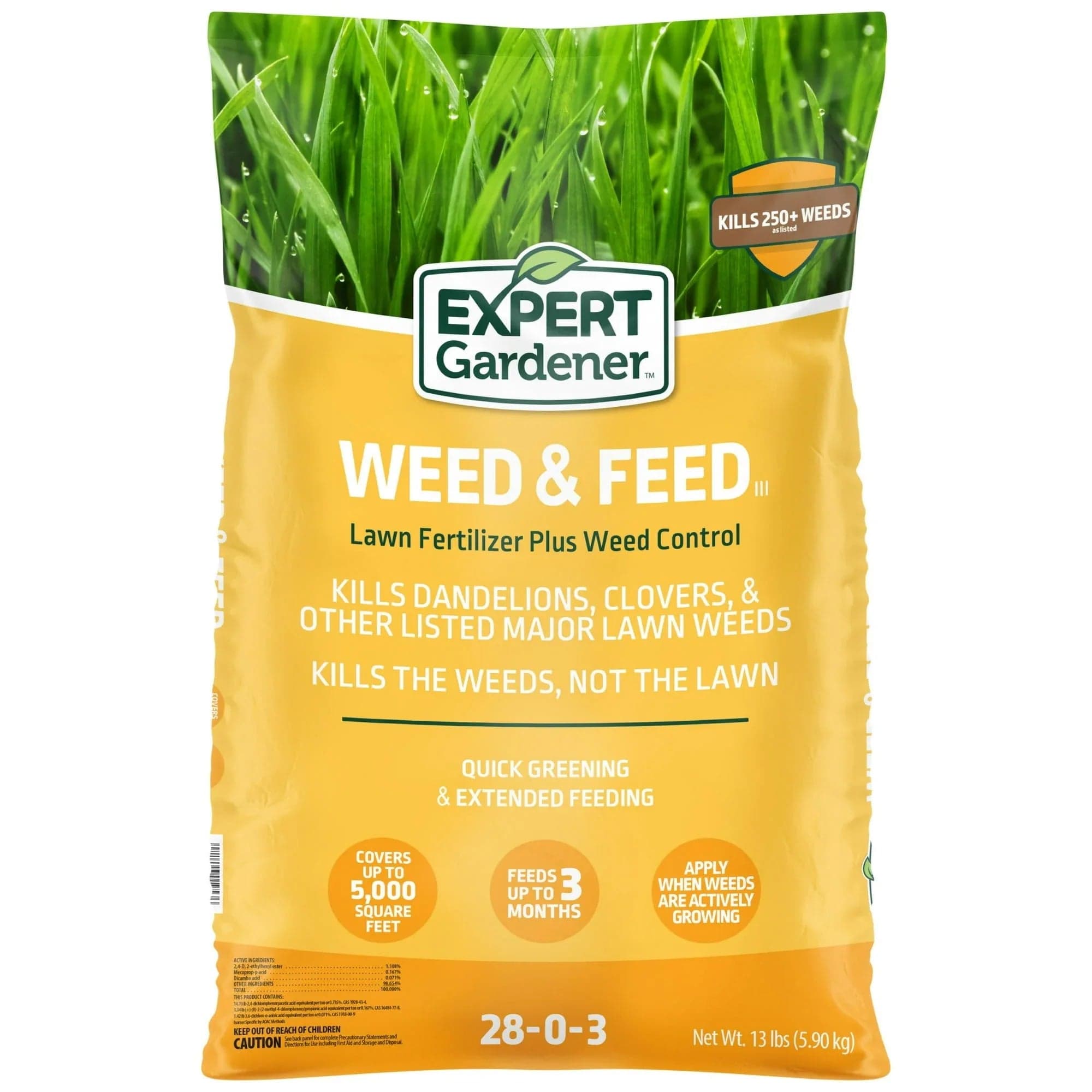 Expert Gardener Weed & Feed, 28-0-3 Lawn Fertilizer and Weed Control