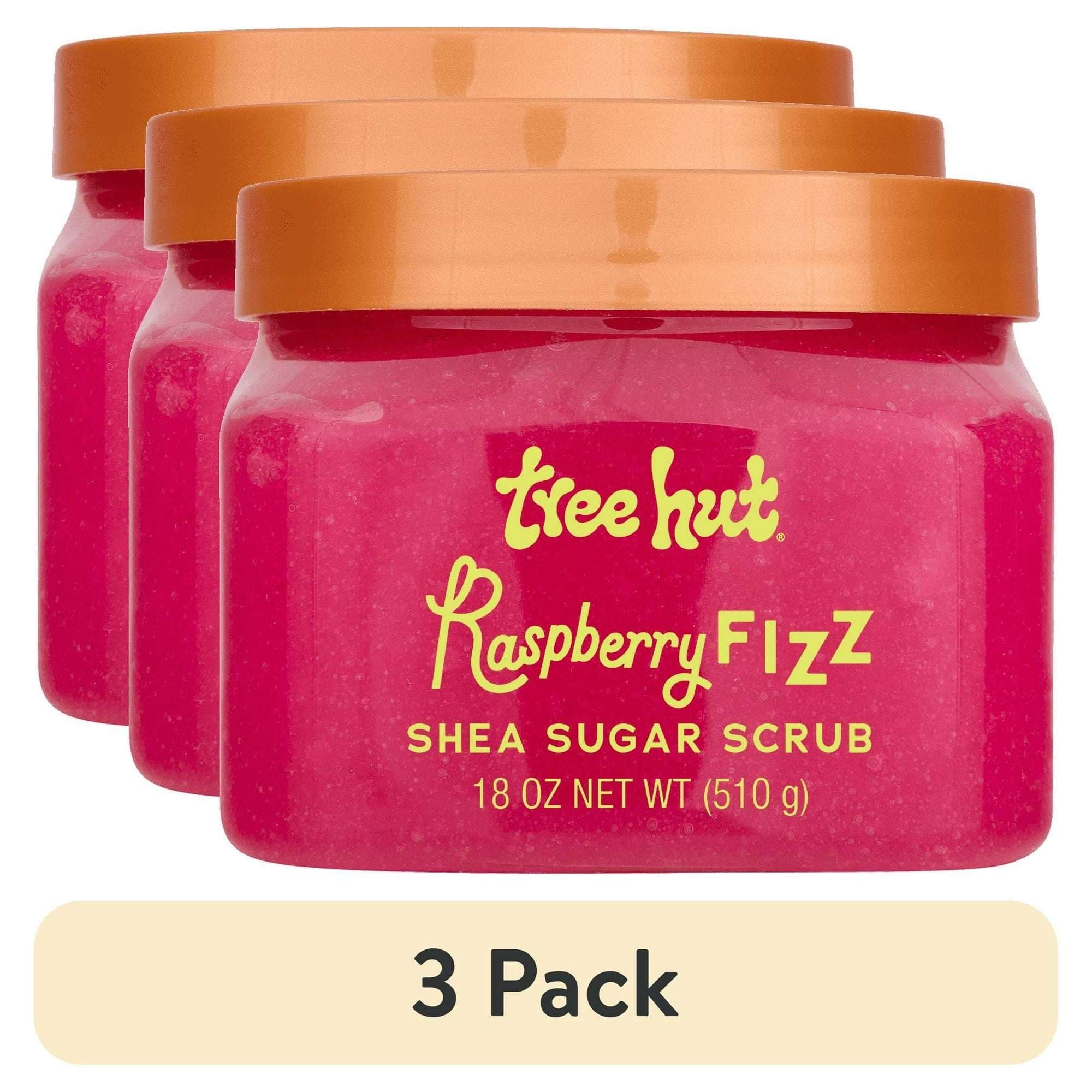 Tree Hut Raspberry Fizz Shea Butter Sugar Body Scrub, 18 oz (3 Pack)