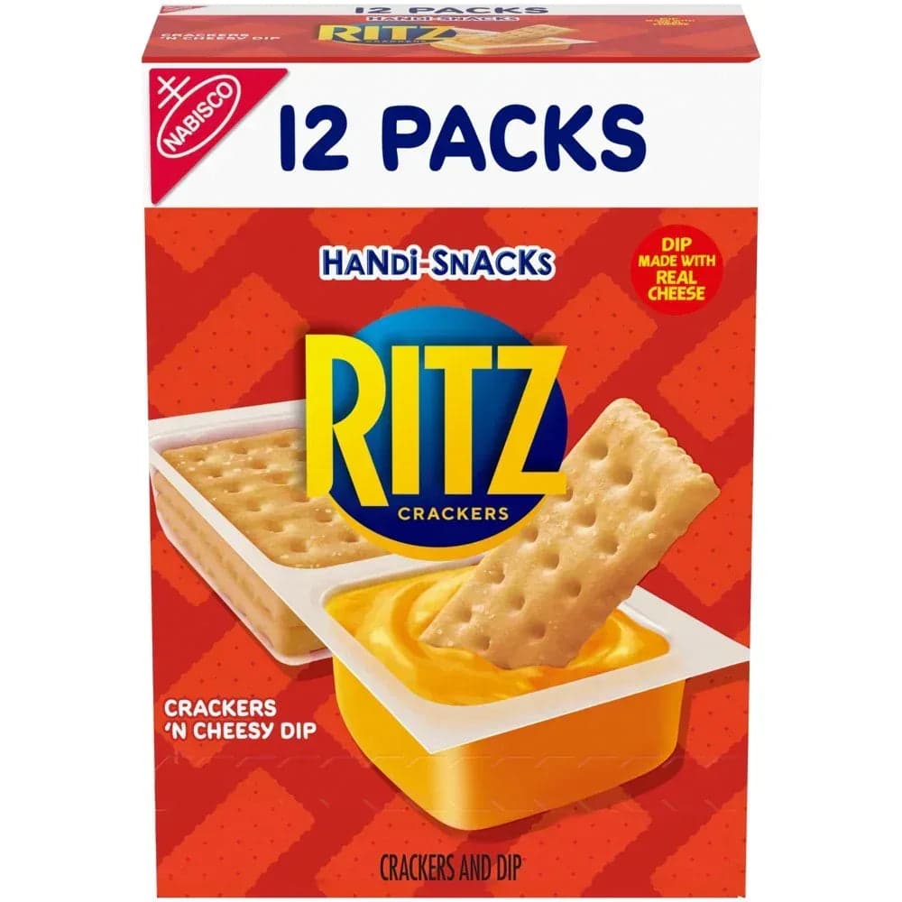 RITZ Crackers 'N Cheesy Dip Snack Packs, 12 Count