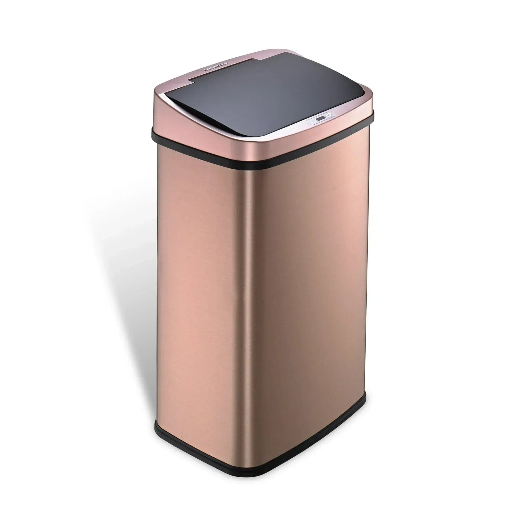 Nine Stars 13.2-Gallon Stainless Steel Motion Sensor Trash Can, Gold