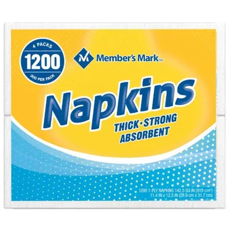 1-Ply Everyday White Napkins, 11.4" x 12.5" (4 Pk., 300 Ct. per Pack)