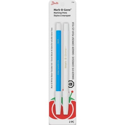 Dritz 2ct Mark-B-Gone Marking Pens Blue and White: Sewing & Quilting Tools, Craft Hand Tools, Dissapearing Ink