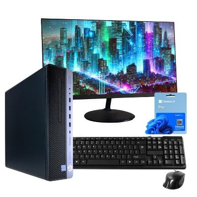 Refurbished HP EliteDesk 800G4 Desktop Computer-Intel i5-16GB DDR4 RAM-500GB SSD-24" LCD-Keyboard & Mouse-Windows 11 Pro-Manufacturer Refurbished