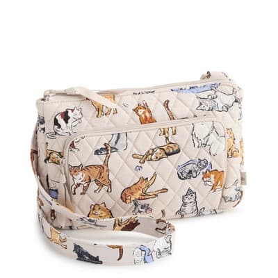 Vera Bradley Women's Outlet Cotton Little Hipster Crossbody Bag Dog Park