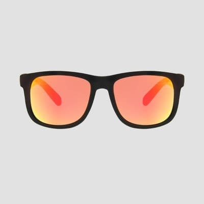 Men's Square Sunglasses with Smoke Mirrored Lenses - Original Use Gray: Scratch-Resistant, UV Protection, Recycled Plastic Frame