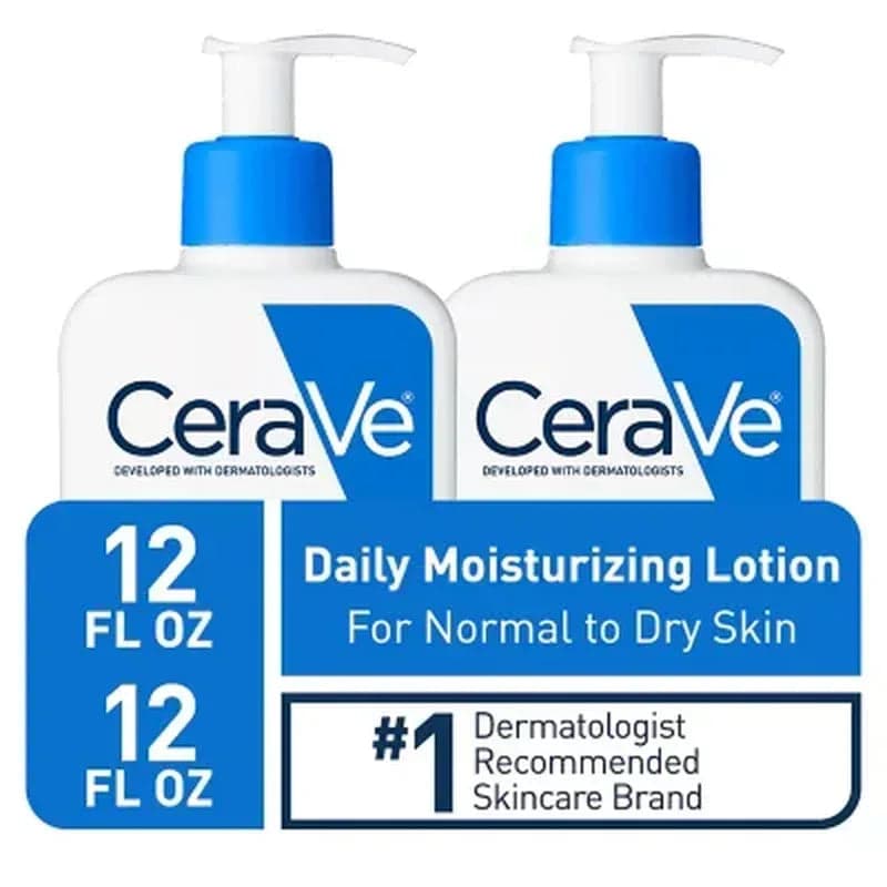 Cerave Daily Moisturizing Lotion, Normal to Dry Skin (12 Fl. Oz., 2 Pk.)