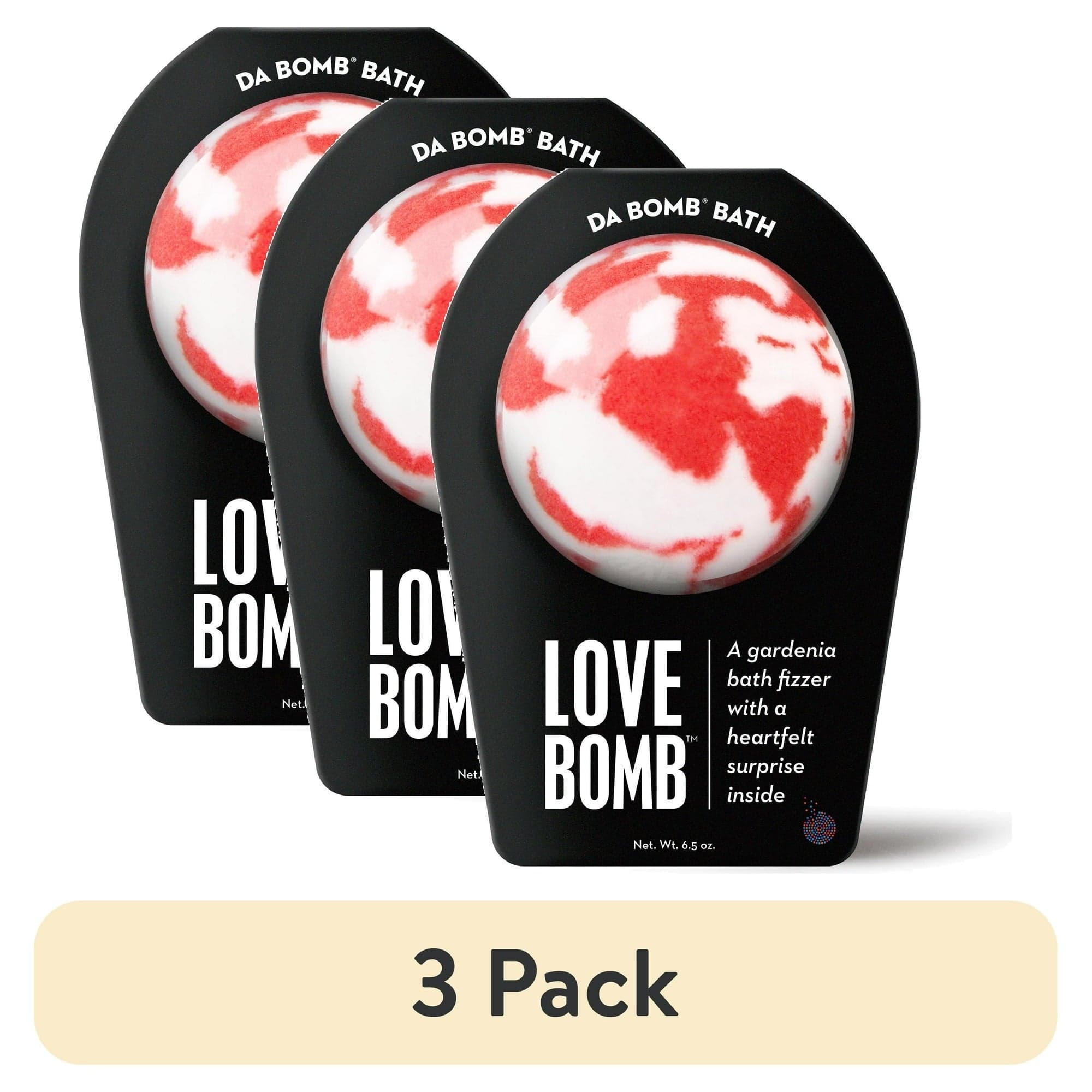 Da Bomb Bath Fizzers Love Bath Bomb, 6.5 oz (Pack of 3)