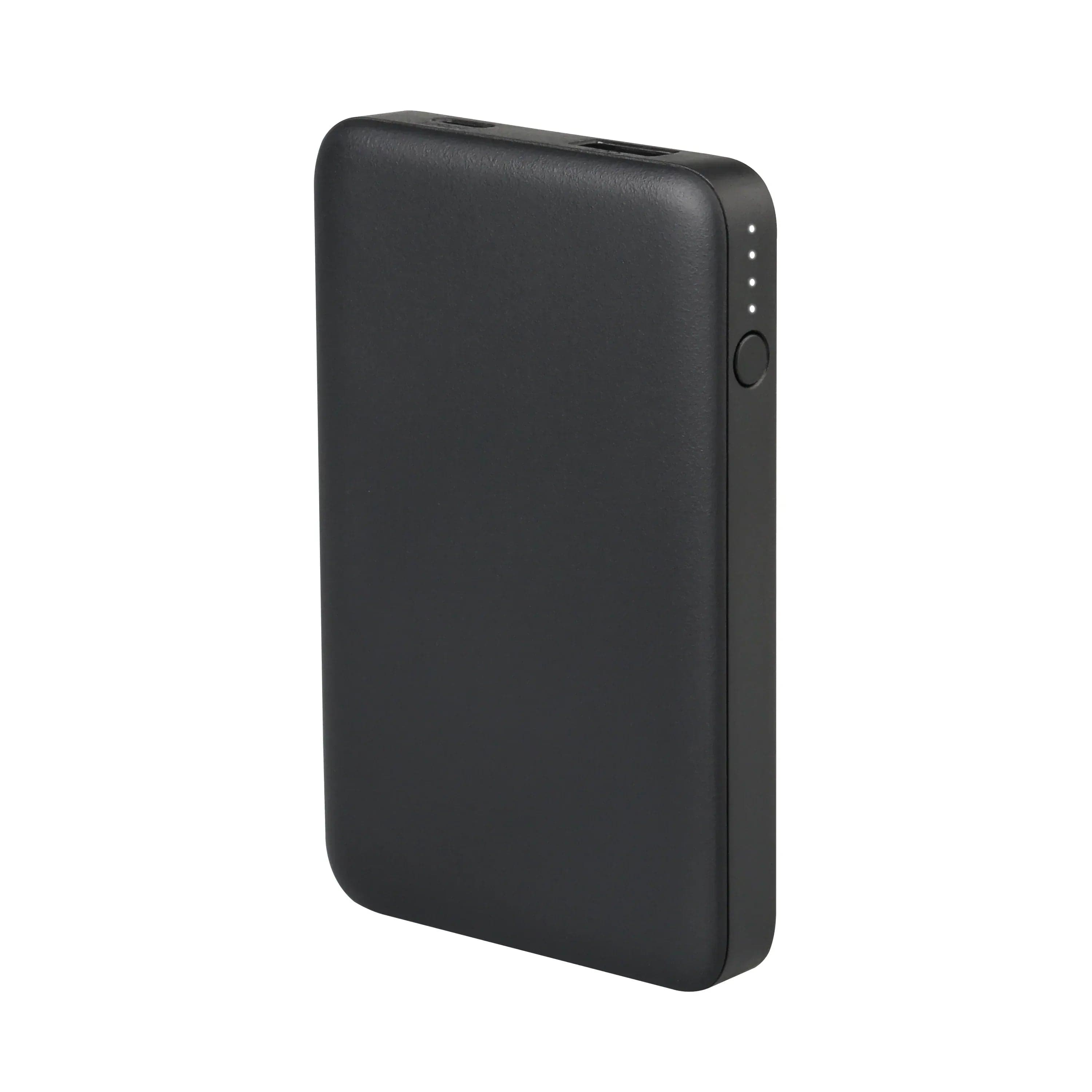 onn 5000mAh Portable Power Bank with USB-C and USB-A Ports, Black