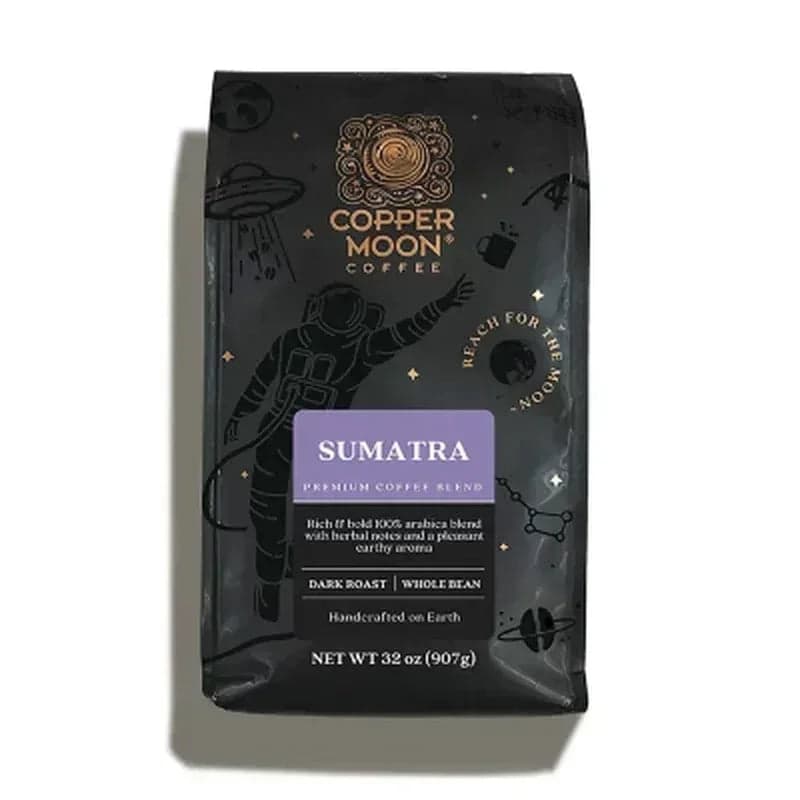 Copper Moon Dark Roast Whole Bean Coffee, Sumatra Blend (32 oz.)
