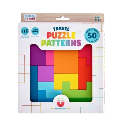 Chuckle & Roar Travel Puzzle Patterns - Reusable Activity Puzzle On the Go Game for Kids Ages 6-8+