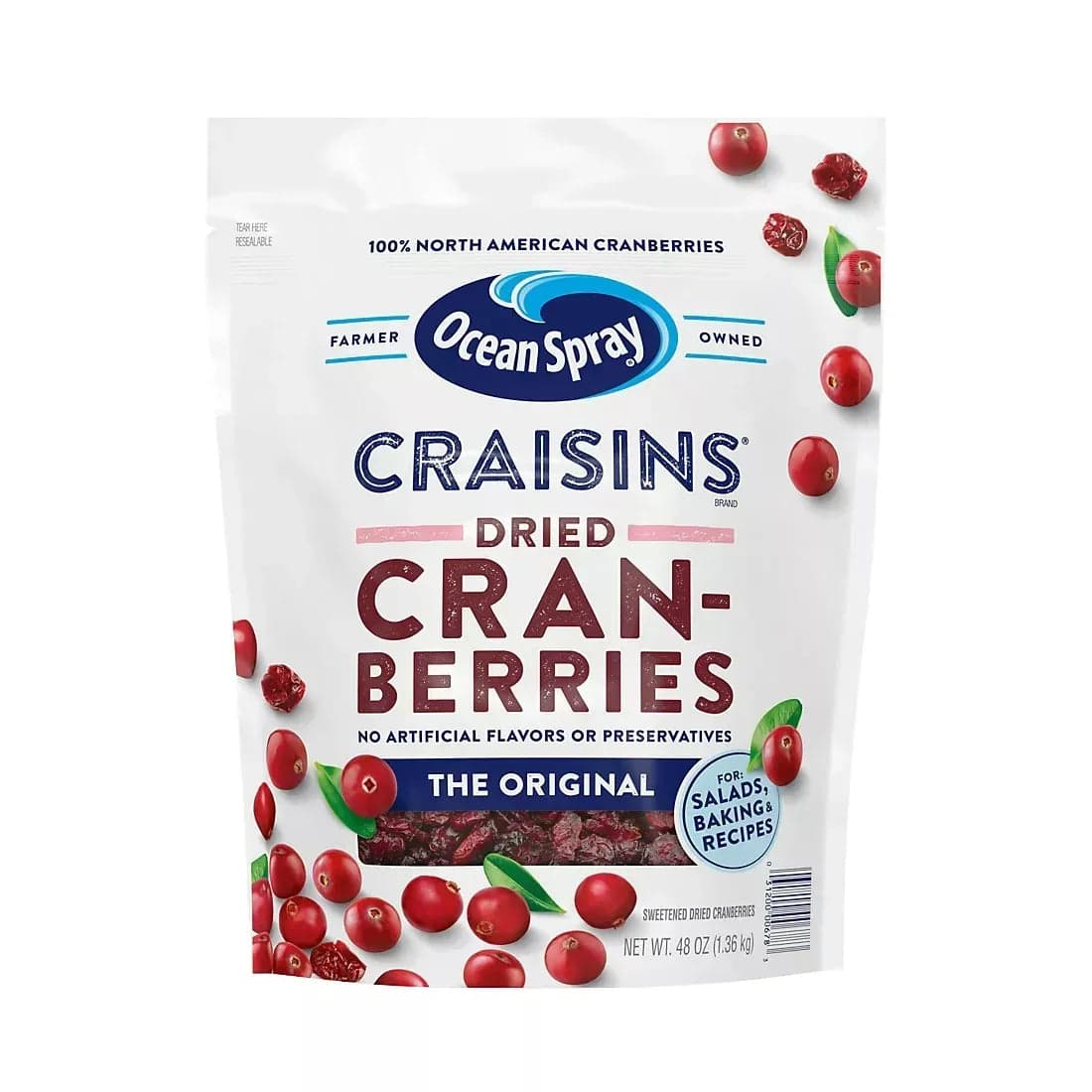 Ocean Spray Craisins Original Dried Cranberries, Dried Fruit, 48 oz.
