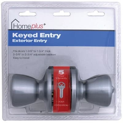 Home Plus Satin Chrome Entry Lockset 1-3/4 in.