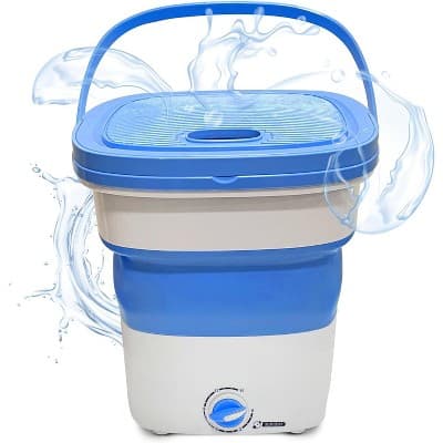 Pure Clean Foldable Washing Machine, Portable Mini Washer with Semi-Automatic Cleaning & Energy-Saving - 4.41 lbs Capacity