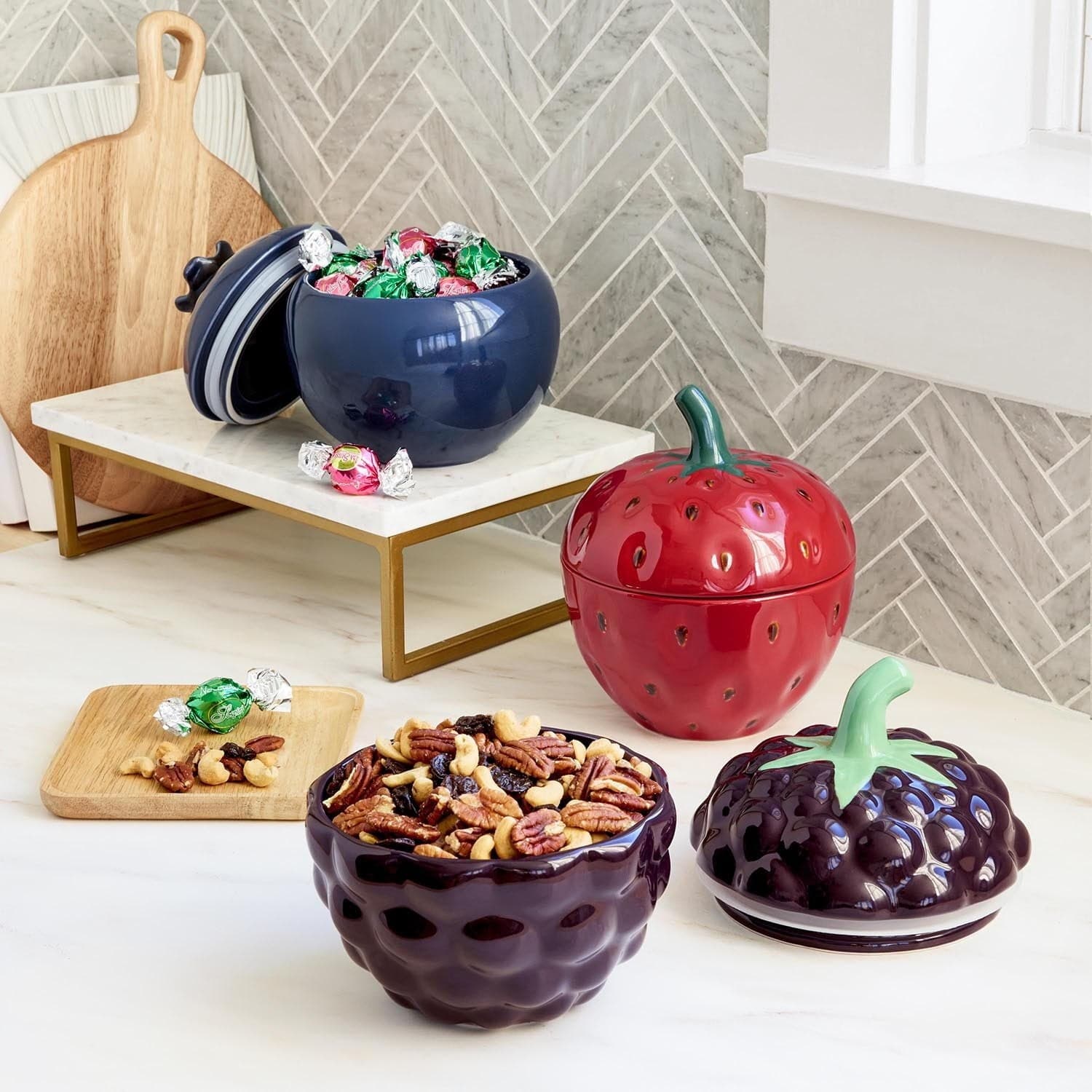 Member's Mark 3-Piece Stoneware Berry Canister Set