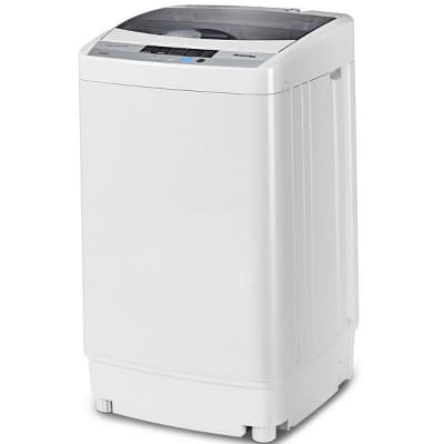 Costway Portable Compact Washing Machine 1.28 Cu.ft Spin Washer Drain Pump 8 Water Level