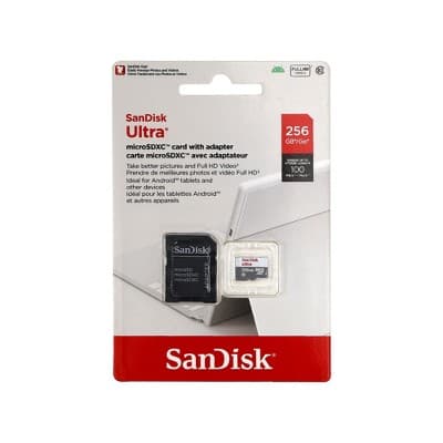 Sandisk Ultra 256GB 100MB/s Class 10 Micro SDXC Memory Card Full HD Video with SD Adapter