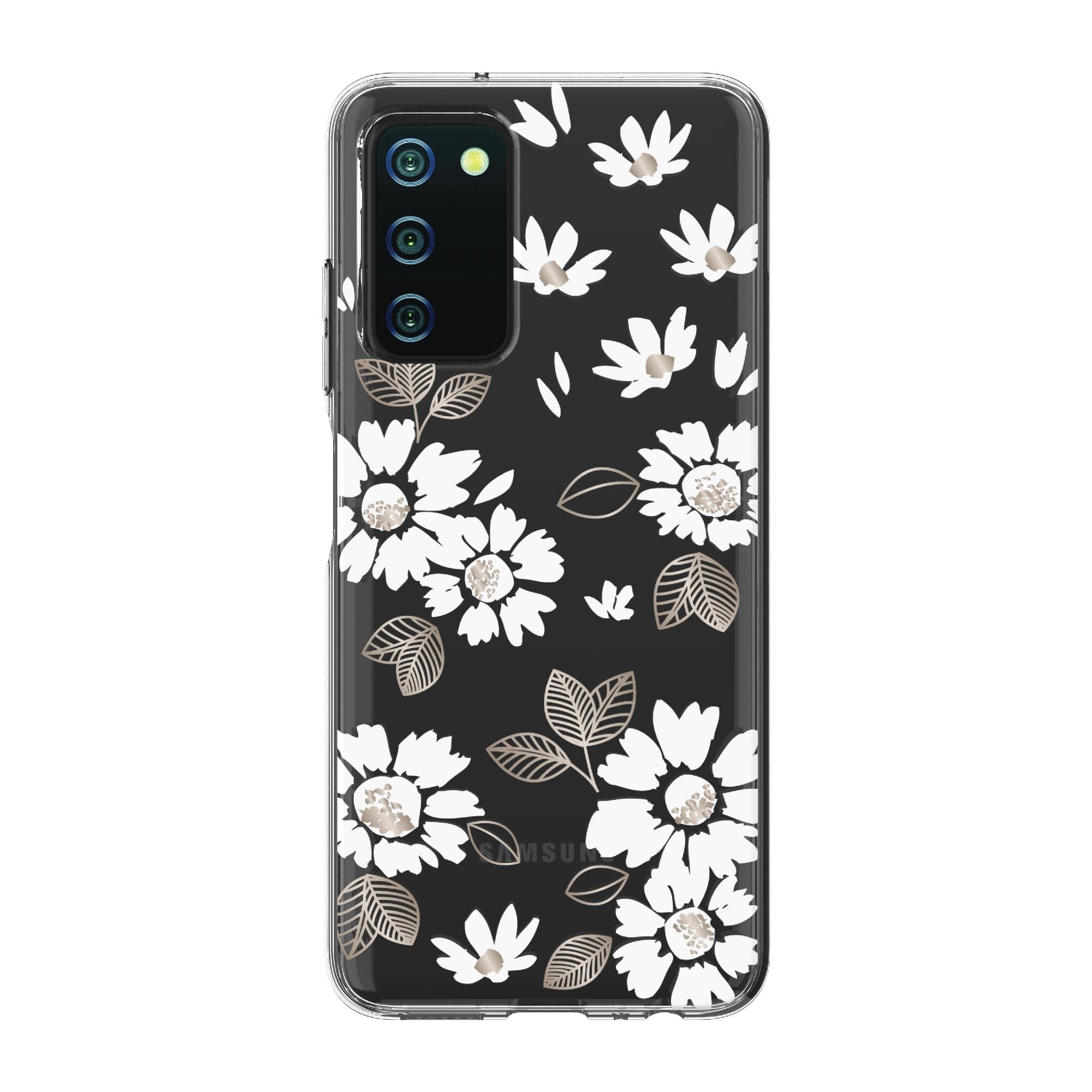 onn. Phone Case for Samsung Galaxy A03s, White Floral