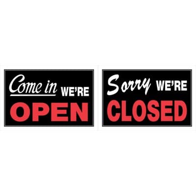 Hillman English Black Open/Close Sign 8 in. H X 12 in. W - Case of 6