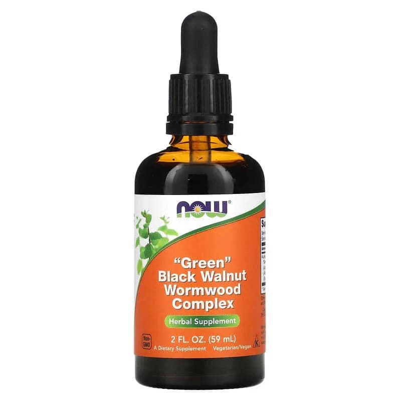 NOW Foods Green Black Walnut Wormwood Complex, 2 fl oz (59 ml)