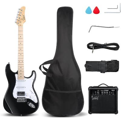 GLARRY Electric Guitar with 20W Amp, 39" Full Size Electric Guitar Kit with HSS Pickup Coil Split Sunset